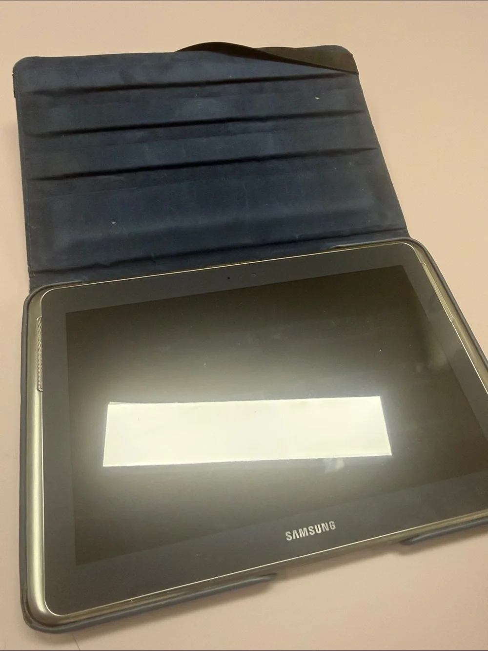 Samsung Tablet with Navy Foldable Folio Case